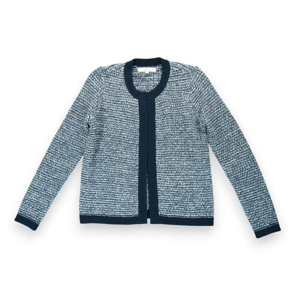 LOFT Tweed Sweater Jacket Cardigan Women's Open Front Size Medium Long Sleeve